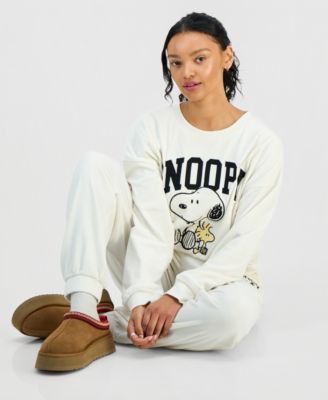 Grayson Threads, The Label Grayson Threads The Label Juniors Snoopy Velour Sweatshirt Joggers In White