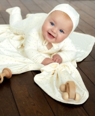 Kids Velour Dot Pattern Wrap Footie