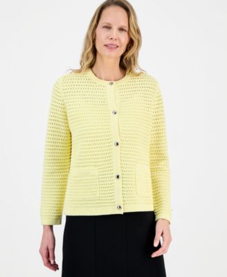 Kasper - Women's Textured-Stitch Button-Front Cardigan