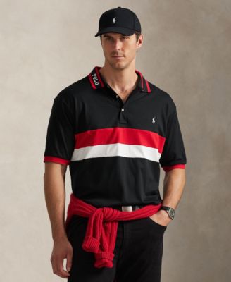 Men's Big & Tall Striped Soft Cotton Polo Shirt