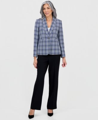 Women's Shawl-Collar Tweed Long-Sleeve Jacket 