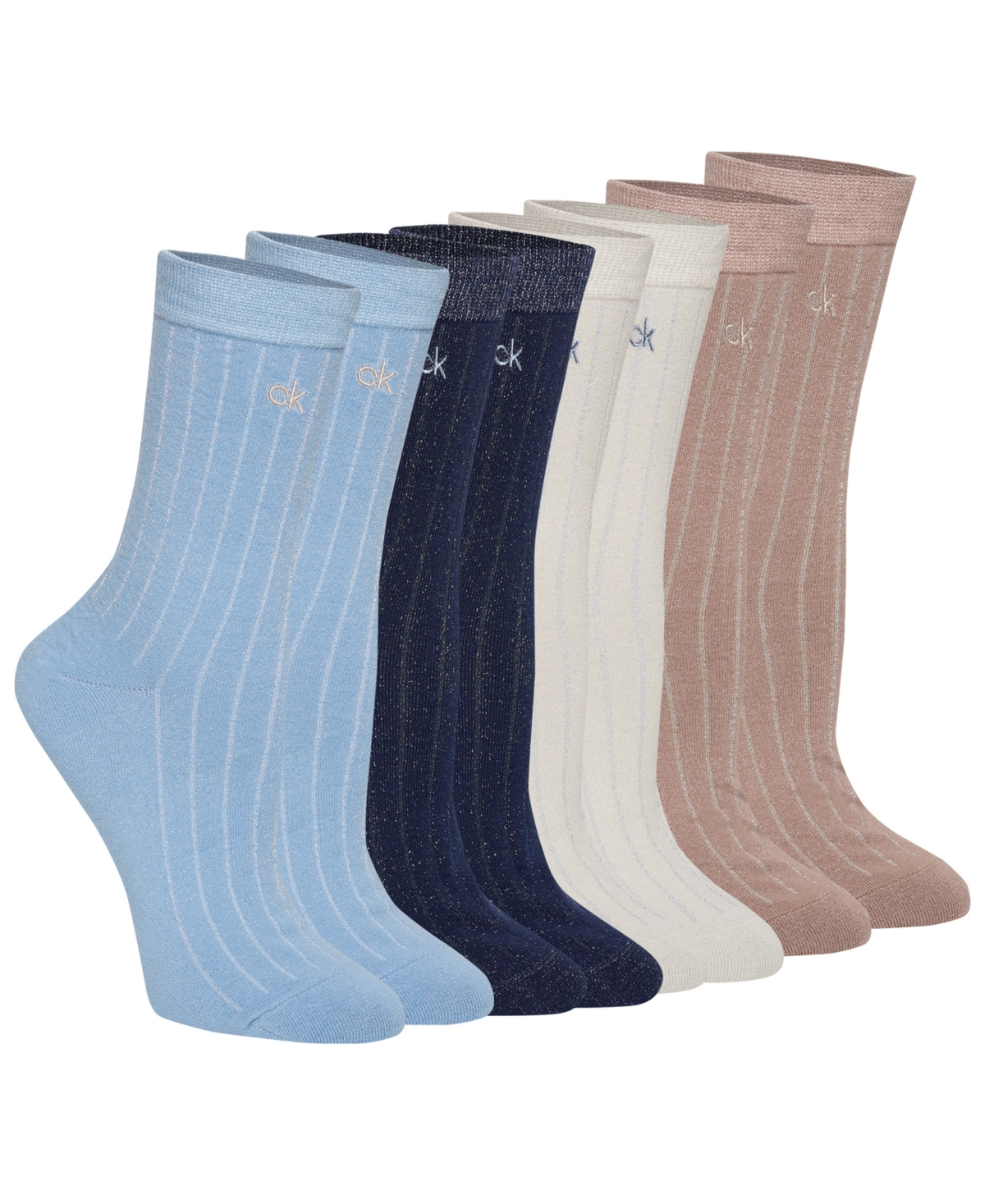 Calvin Klein Women's 4-Pk. Sparkle Holiday Crew Socks
