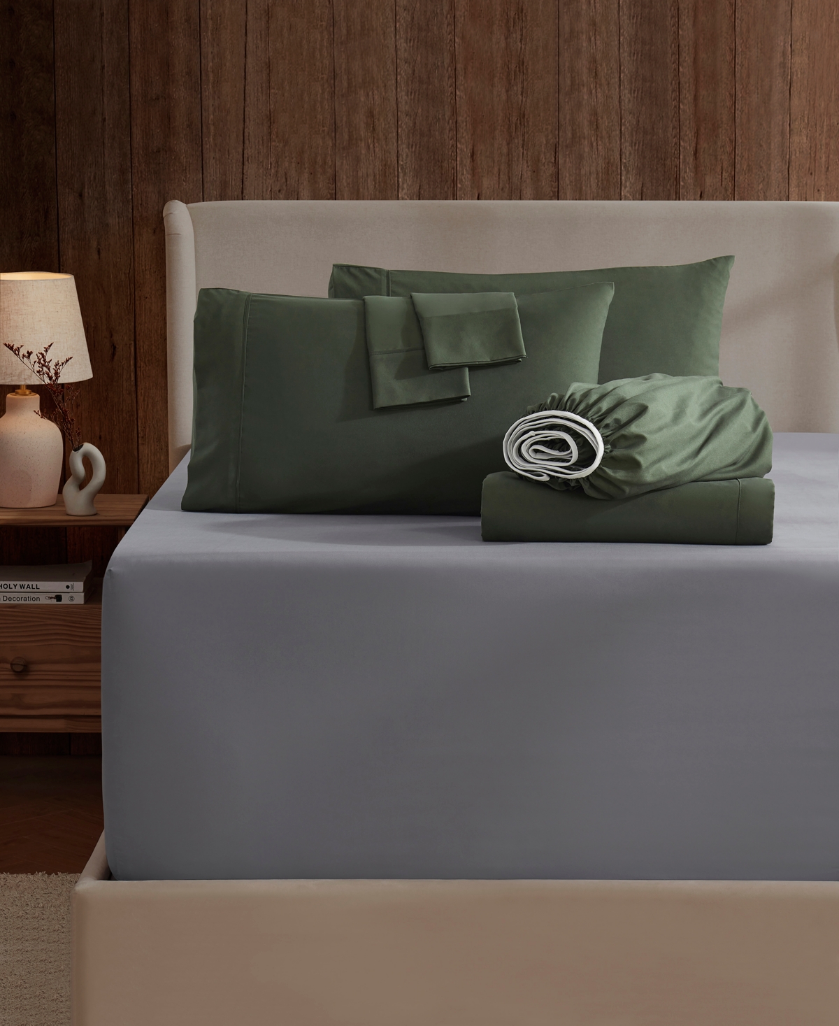 Nestl Extra Deep Pocket 7-pc. Sheet Set, King Split In Green