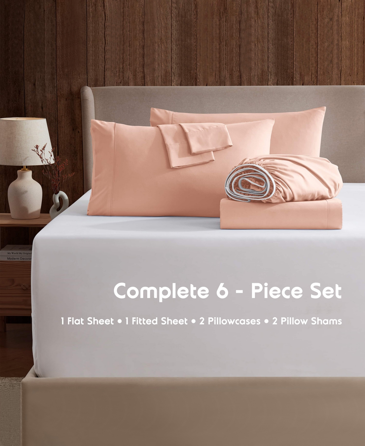 Nestl Extra Deep Pocket 6-pc. Sheet Set, California King In Brown