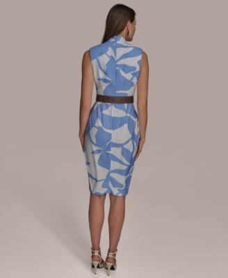 Women's Belted Sleeveless Midi Dress