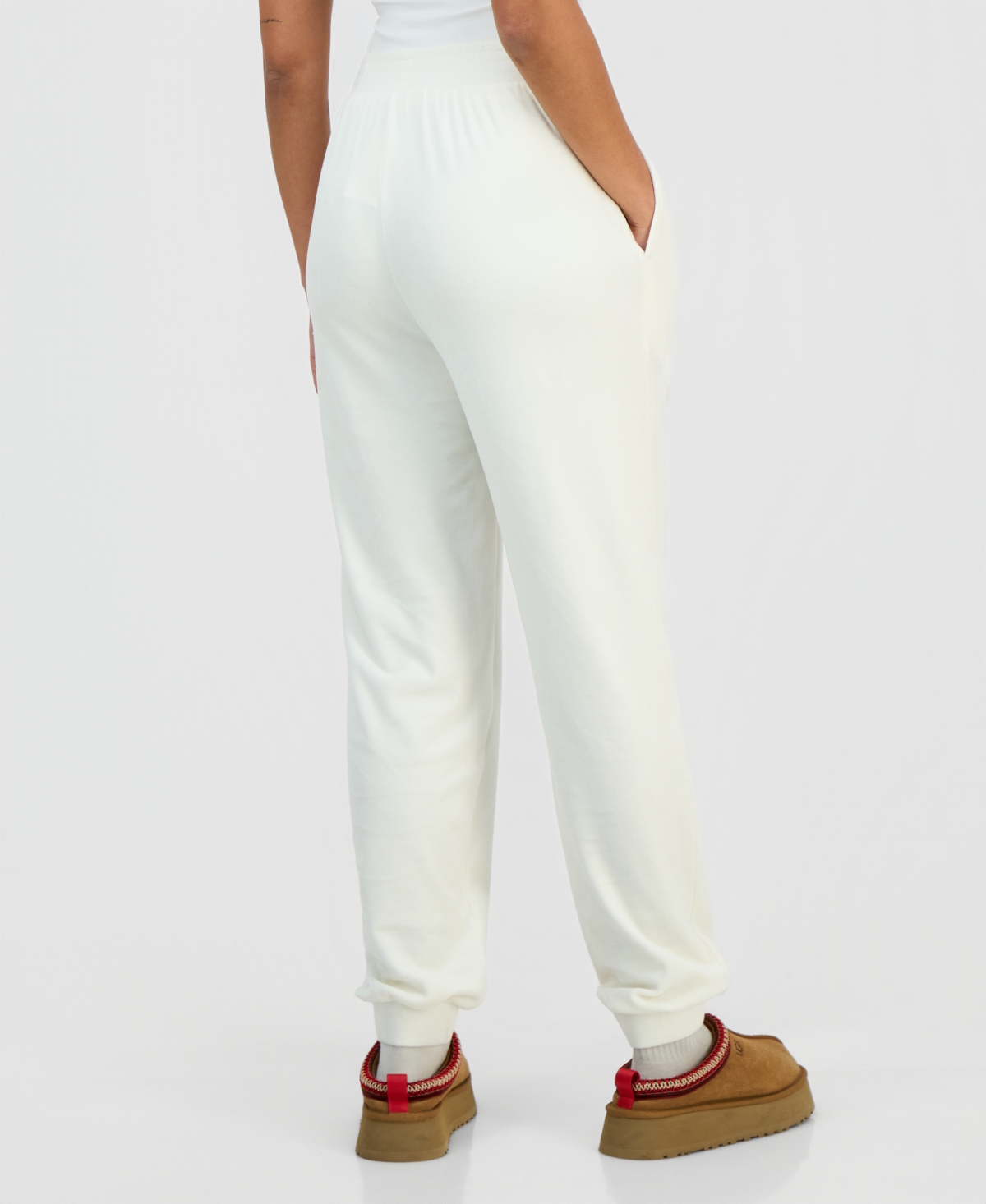Grayson Threads, The Label Juniors' Snoopy Velour Jogger Pants In White