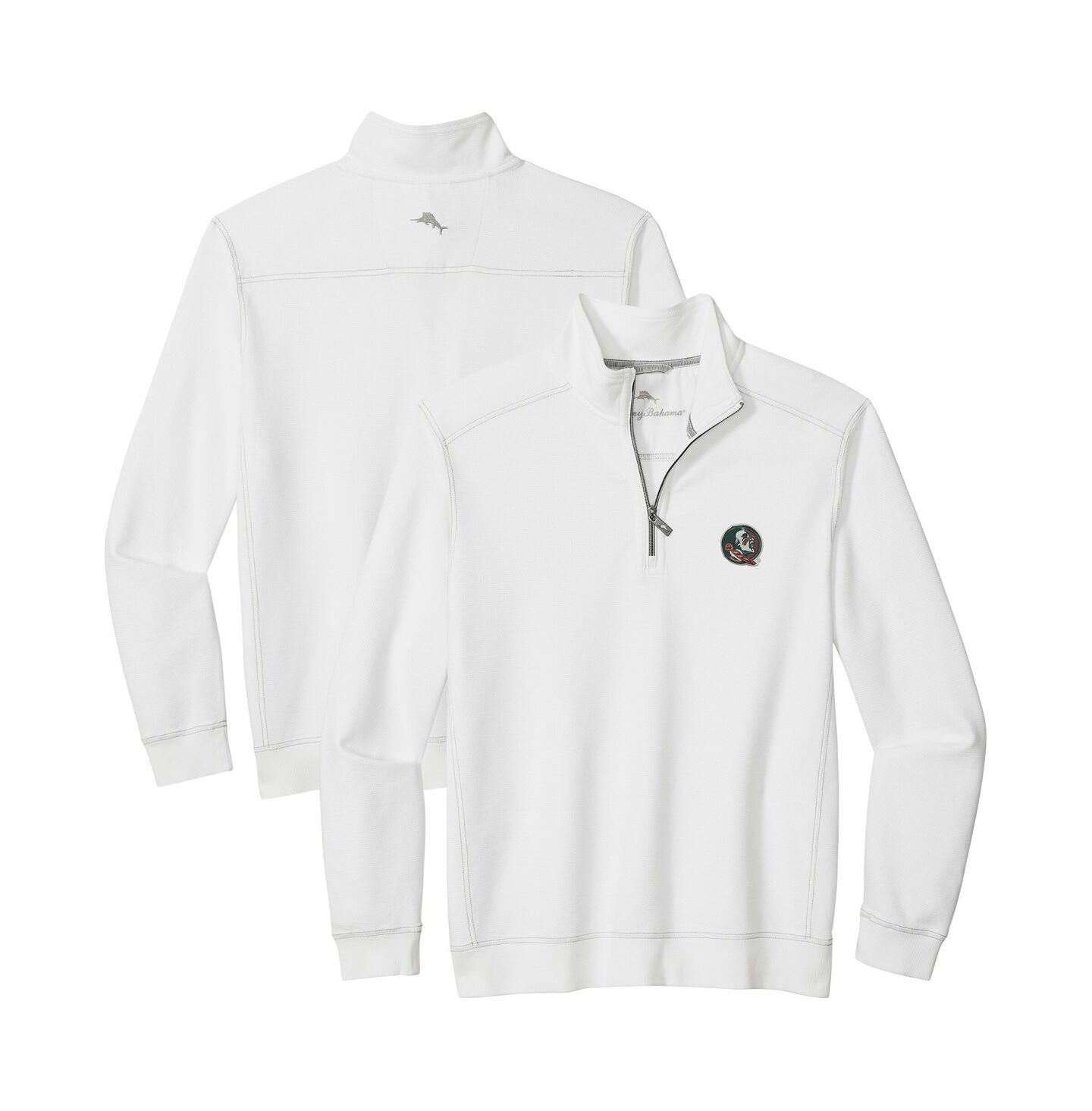 Мужская куртка Tommy Bahama White Florida State Seminoles Montego Bay Half-Zip — фото 1