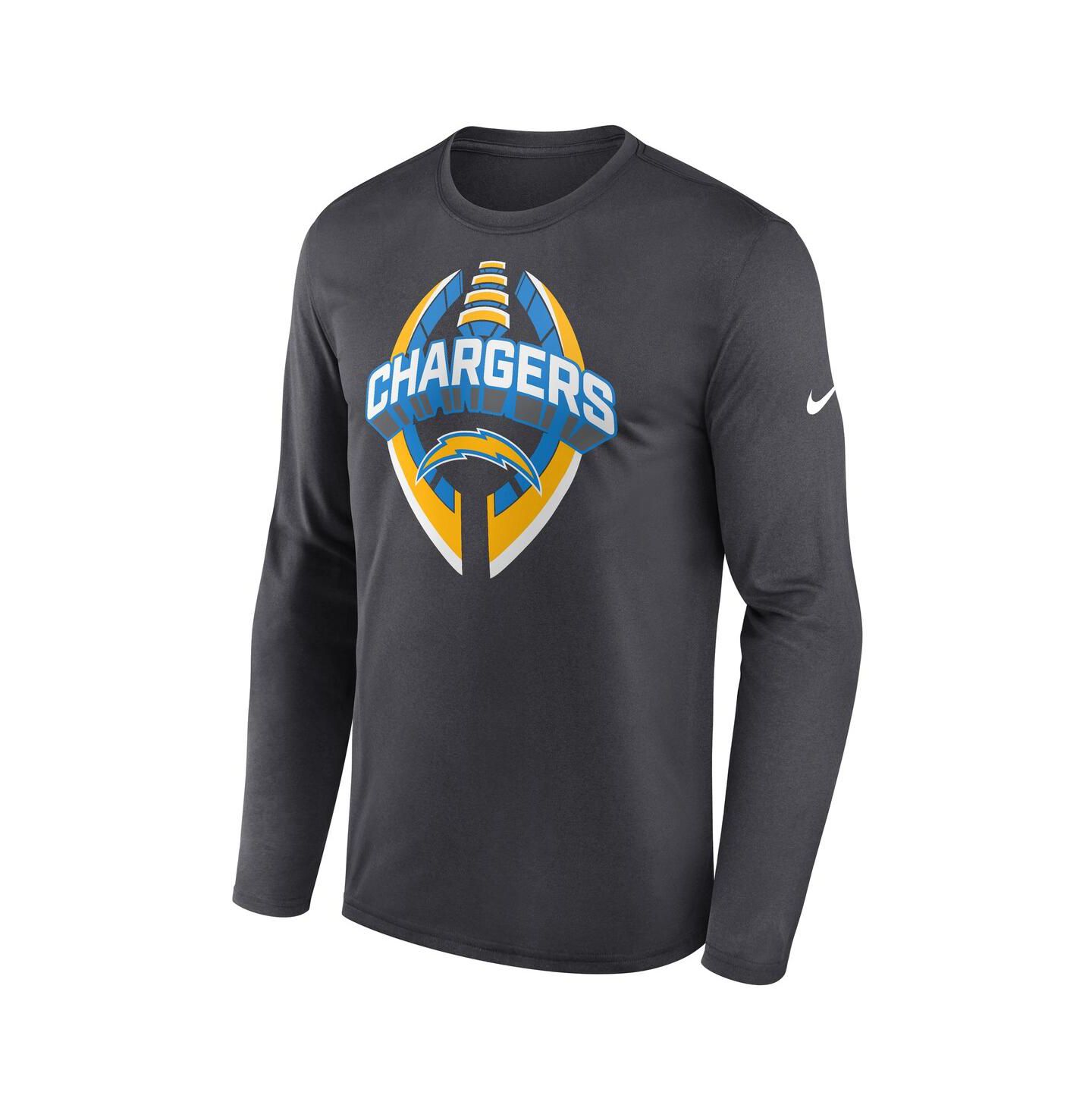 Мужская футболка Nike Anthracite Los Angeles Chargers Primetime Legend Icon Performance Long Sleeve — фото 4
