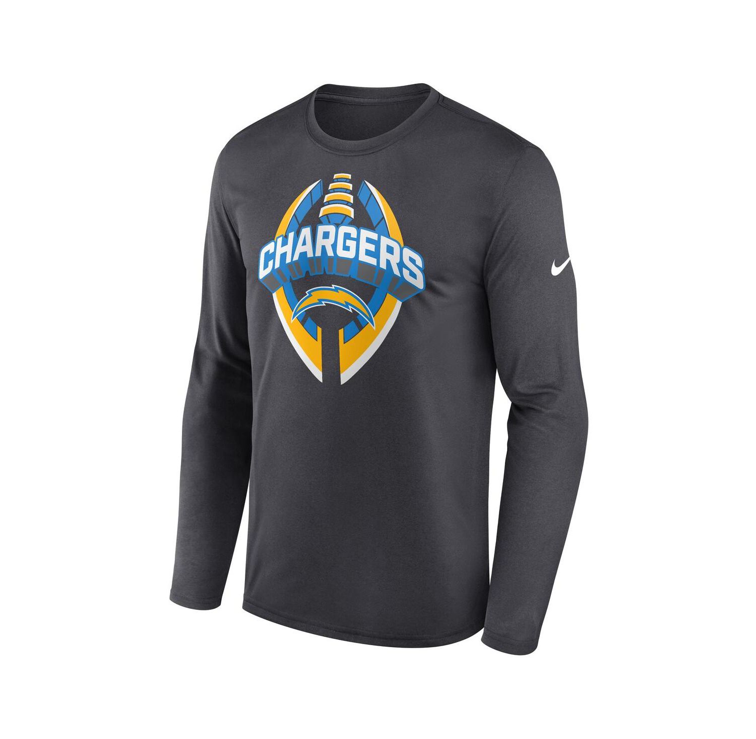 Men's Anthracite Los Angeles Chargers Primetime Legend Icon Performance Long Sleeve T-Shirt