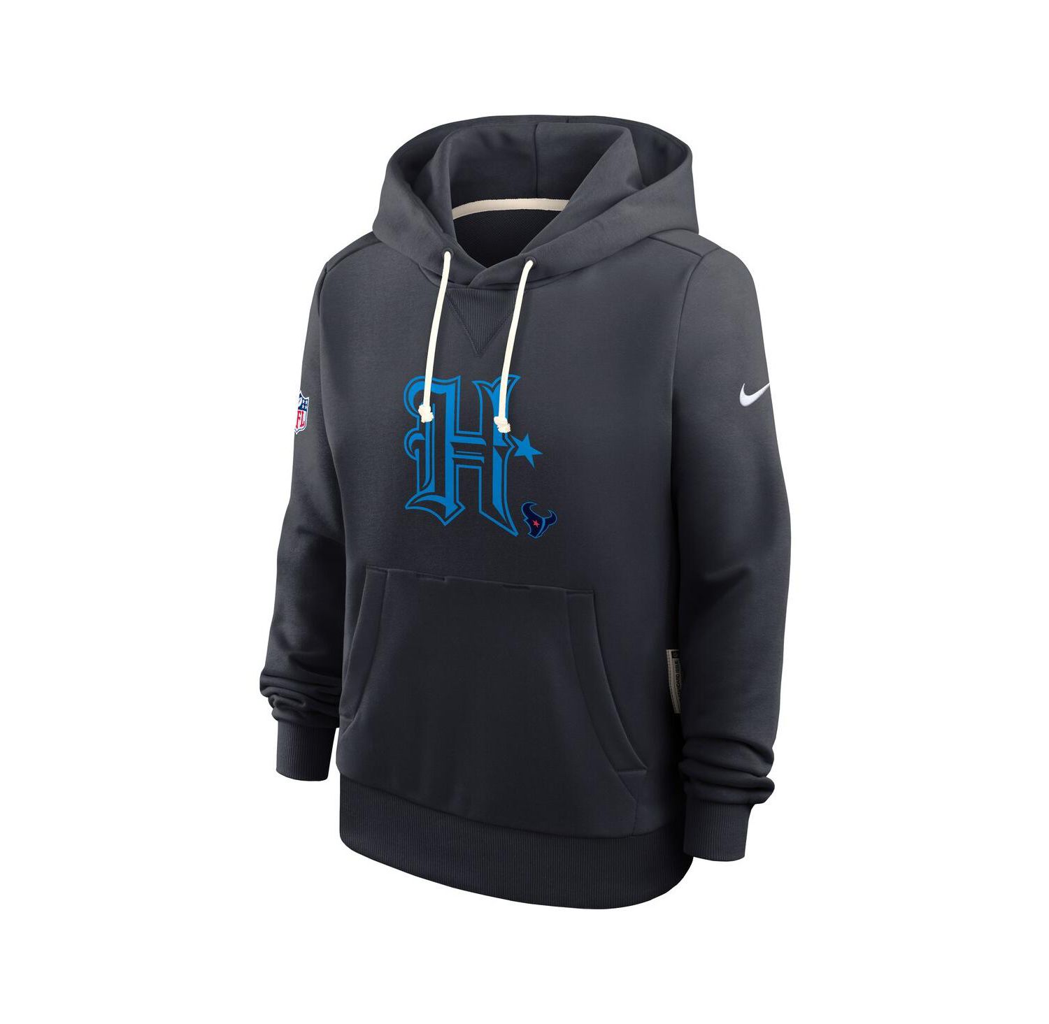 Women's Navy Houston Texans Throwback Sideline Standard Issue Dri-FIT Hoodie