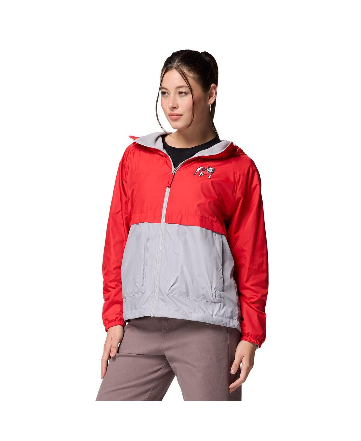 Columbia Women's Red/grey Georgia Bulldogs Spire Hoodie Windbreaker In Multi