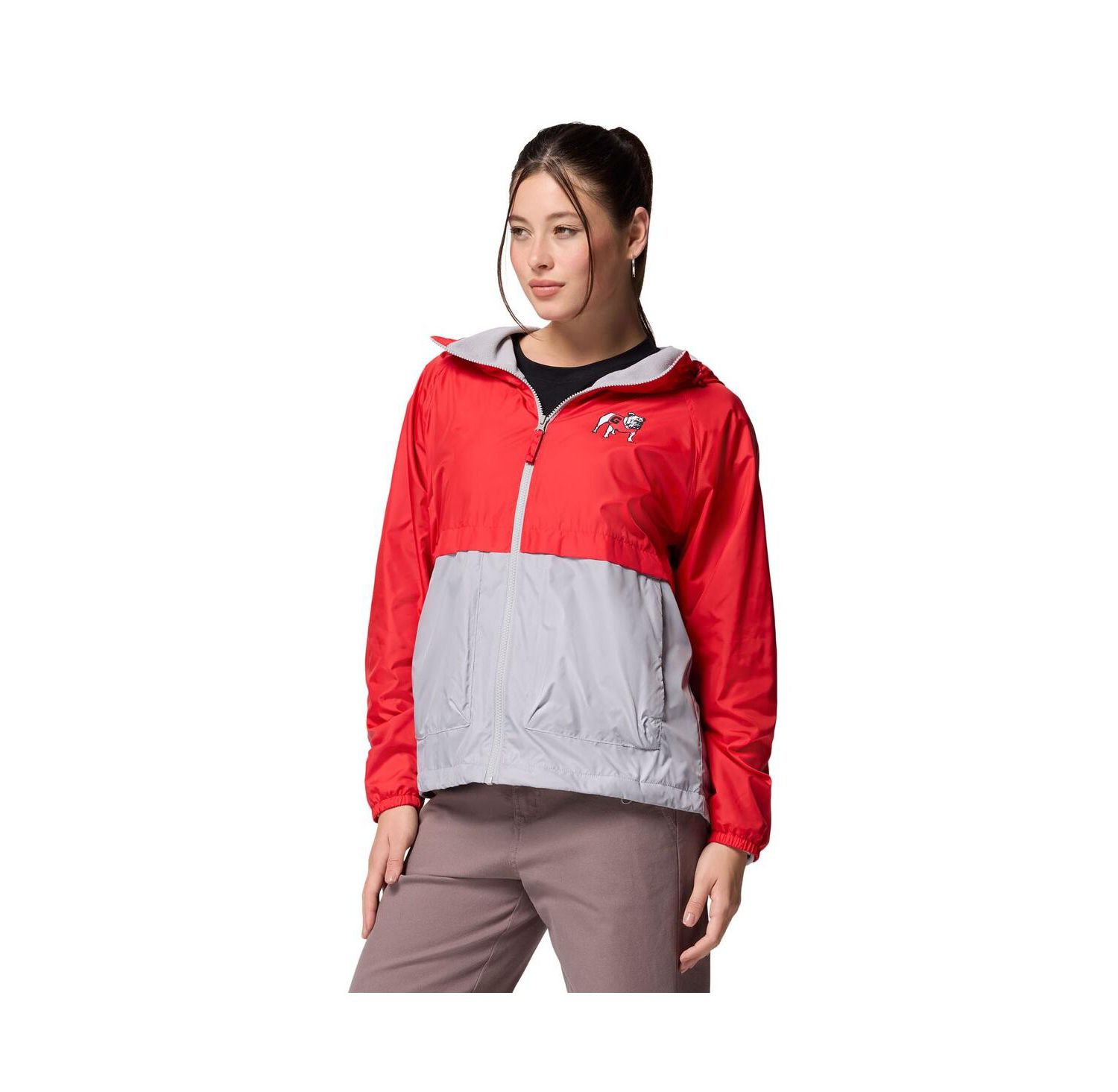 Women's Red/Grey Georgia Bulldogs Spire Hoodie Windbreaker