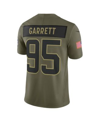 Men's Myles Garrett Olive Cleveland Browns 2025 Salute to Service Limited Jersey