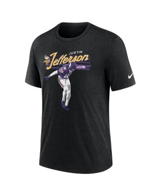 Men's Justin Jefferson Heather Black Minnesota Vikings Player Graphic T-Shirt