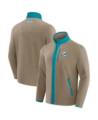 Fanatics - Men's Tan Miami Dolphins Heavyweight Polar Fleece Full-Zip Jacket