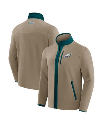 Fanatics - Men's Tan Philadelphia Eagles Heavyweight Polar Fleece Full-Zip Jacket