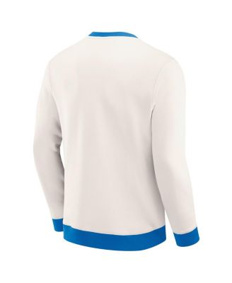 Darius Rucker Collection by Men's Cream Detroit Lions Color Block Crewneck Sweatshirt