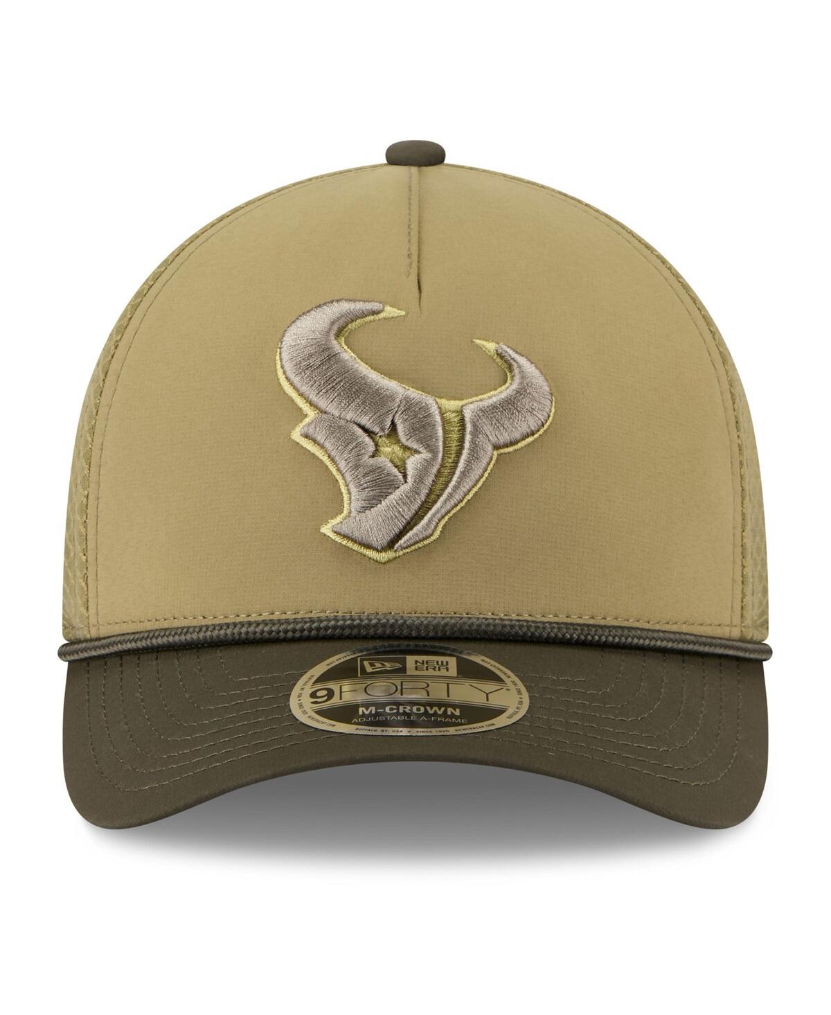 New Era Men's Green Houston Texans 2025 Salute To Service 9forty A-frame M-crown Adjustable Hat In Green
