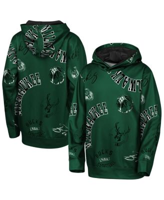 Outerstuff - Big Boys and Girls Hunter Green Milwaukee Bucks Moving Violation Hoodie