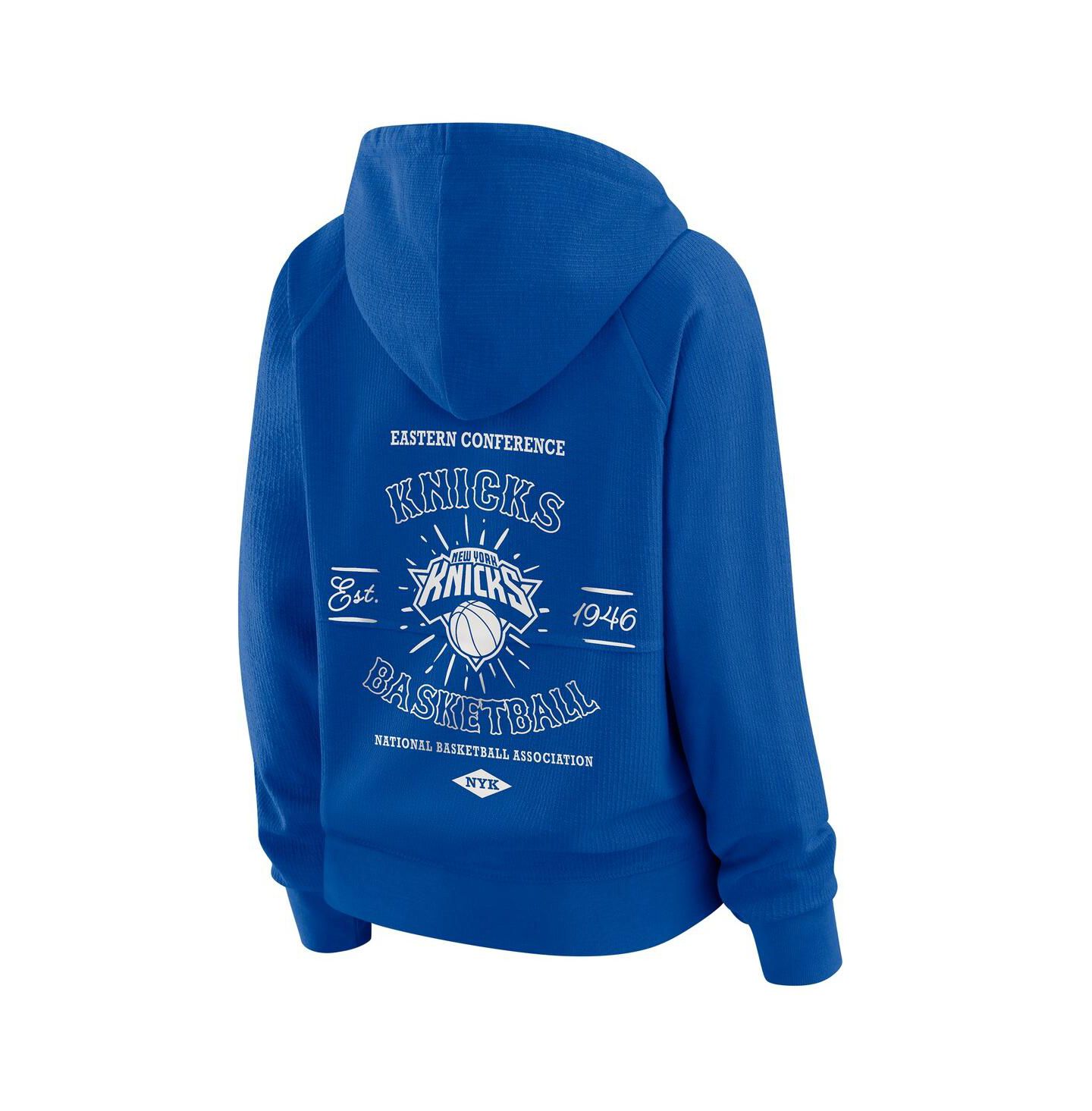 Женское худи WEAR by Erin Andrews Royal New York Knicks Vintage Full-Zip Raglan — фото 3