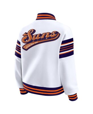 Women's White Phoenix Suns Snap Front Fleece Sweatshirt