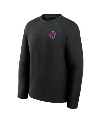 Men's Black Chicago Cubs Tech Fleece Raglan Sweatshirt