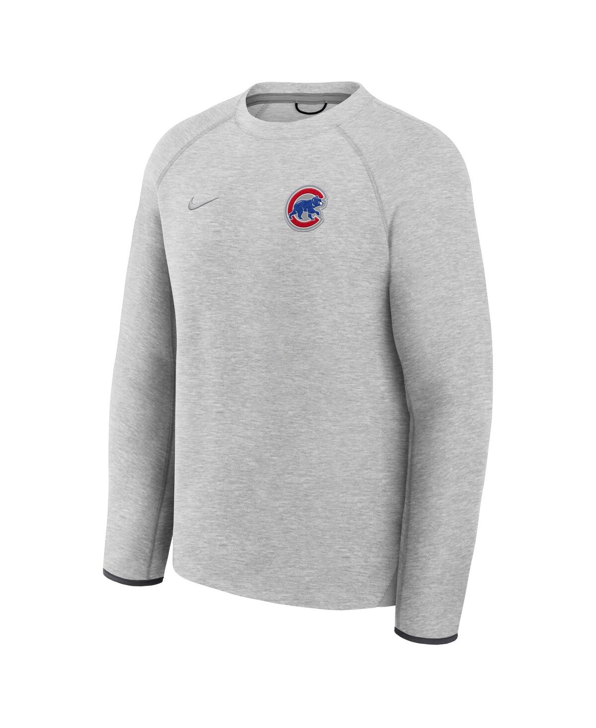 Nike Men's Heather Charcoal Chicago Cubs Tech Fleece Raglan Sweatshirt In Gray
