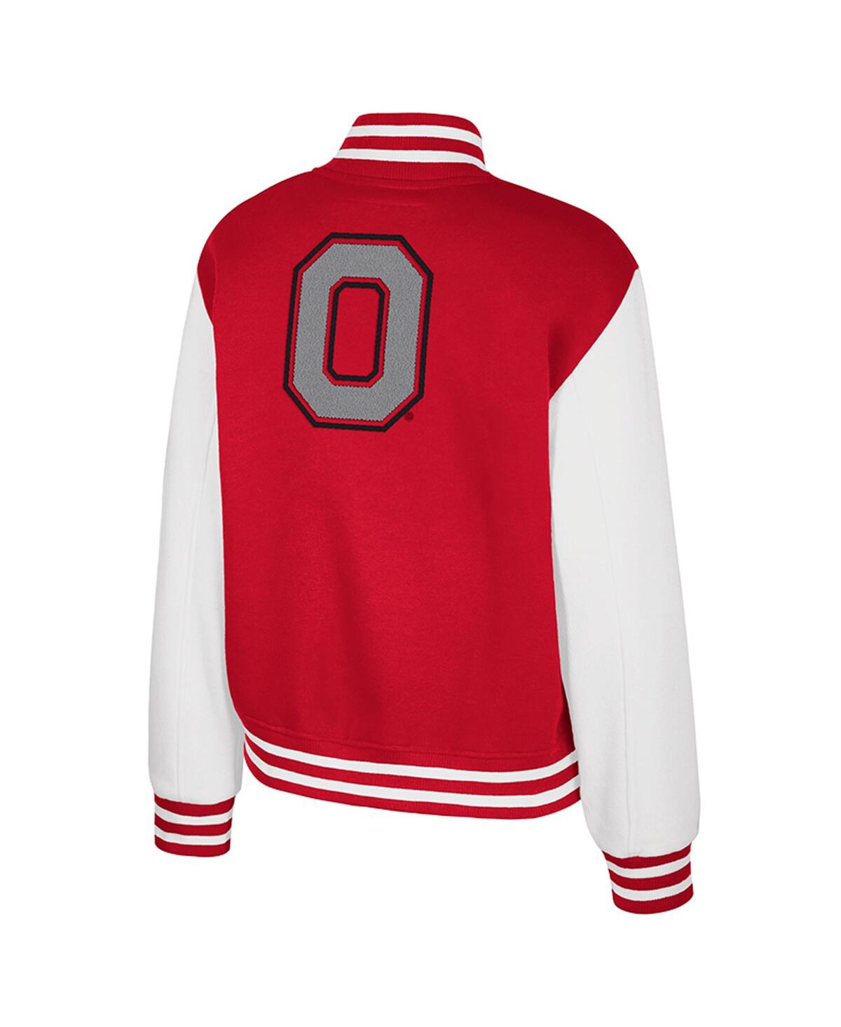Colosseum Scarlet Ohio State Buckeyes French Baguette Full Snap Fleece Jacket In Red