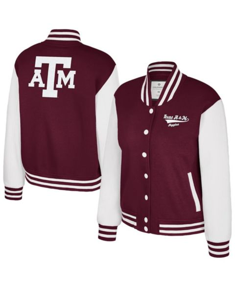Женские куртки Colosseum Women's Maroon Texas A&M Aggies French Baguette Full Snap Fleece Jacket