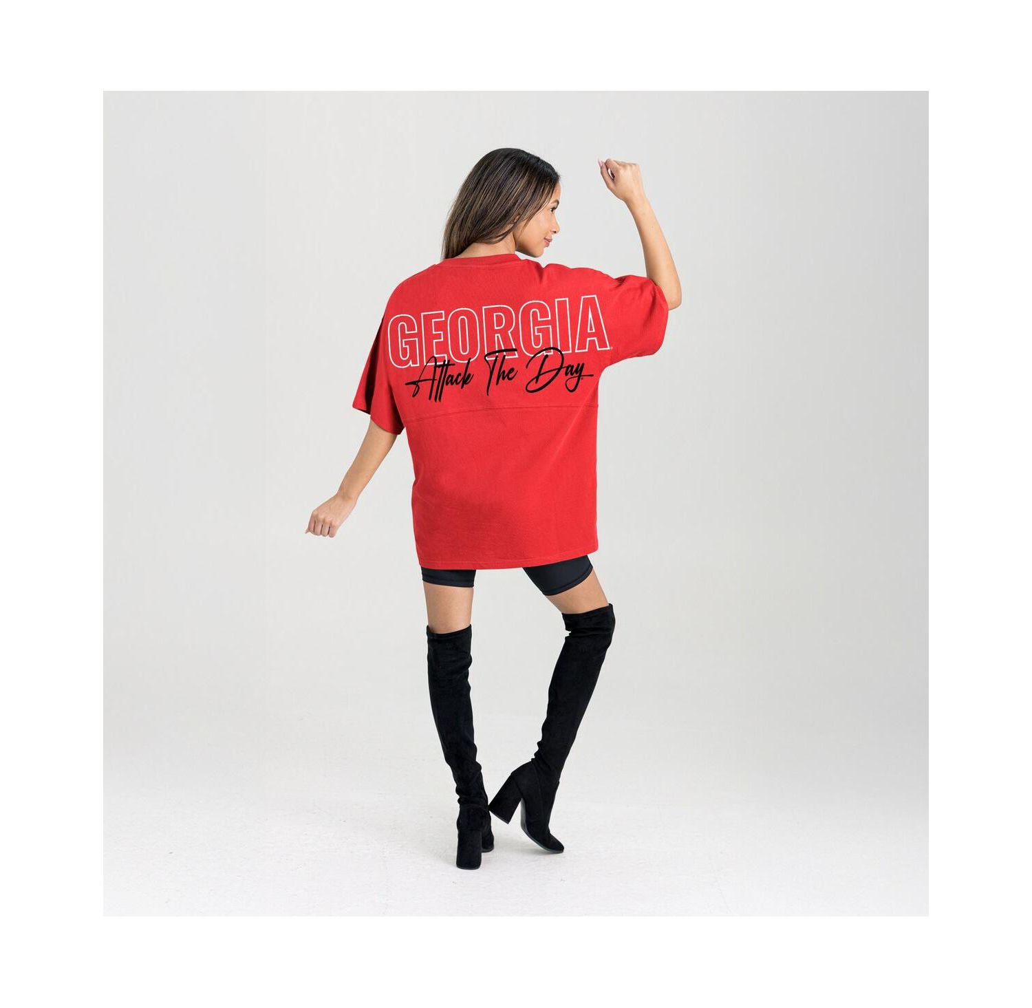 Women's Red Georgia Bulldogs Oversized Back at Ya T-Shirt