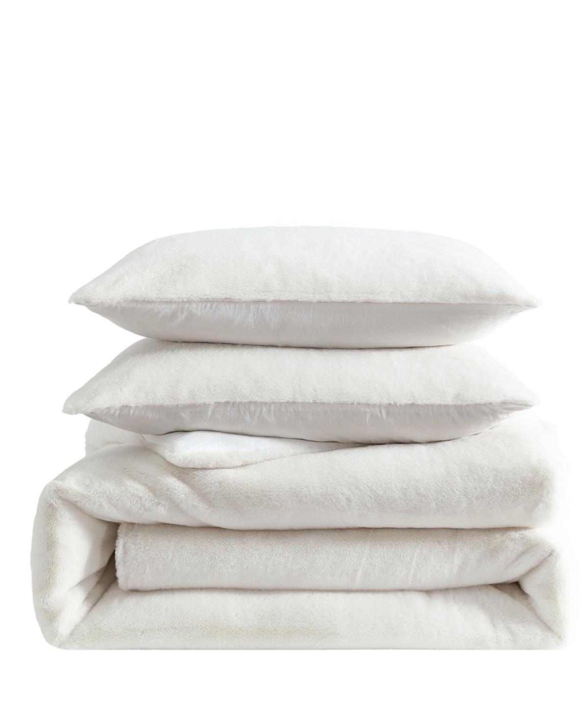 Vera Wang Signature Solid Faux Fur 3-pc. Comforter Set, King In White