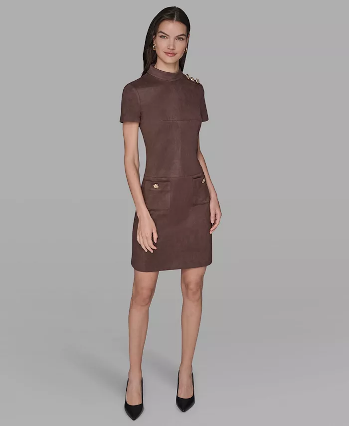 Women's Mock Neck Pocket Dress - thumbnail 2