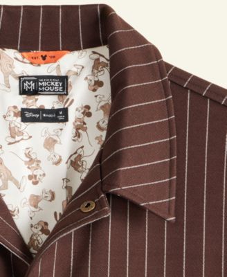 Men's Mickey Mouse Pinstripe Button Front Shirt Jacket, Macy's Exclusive