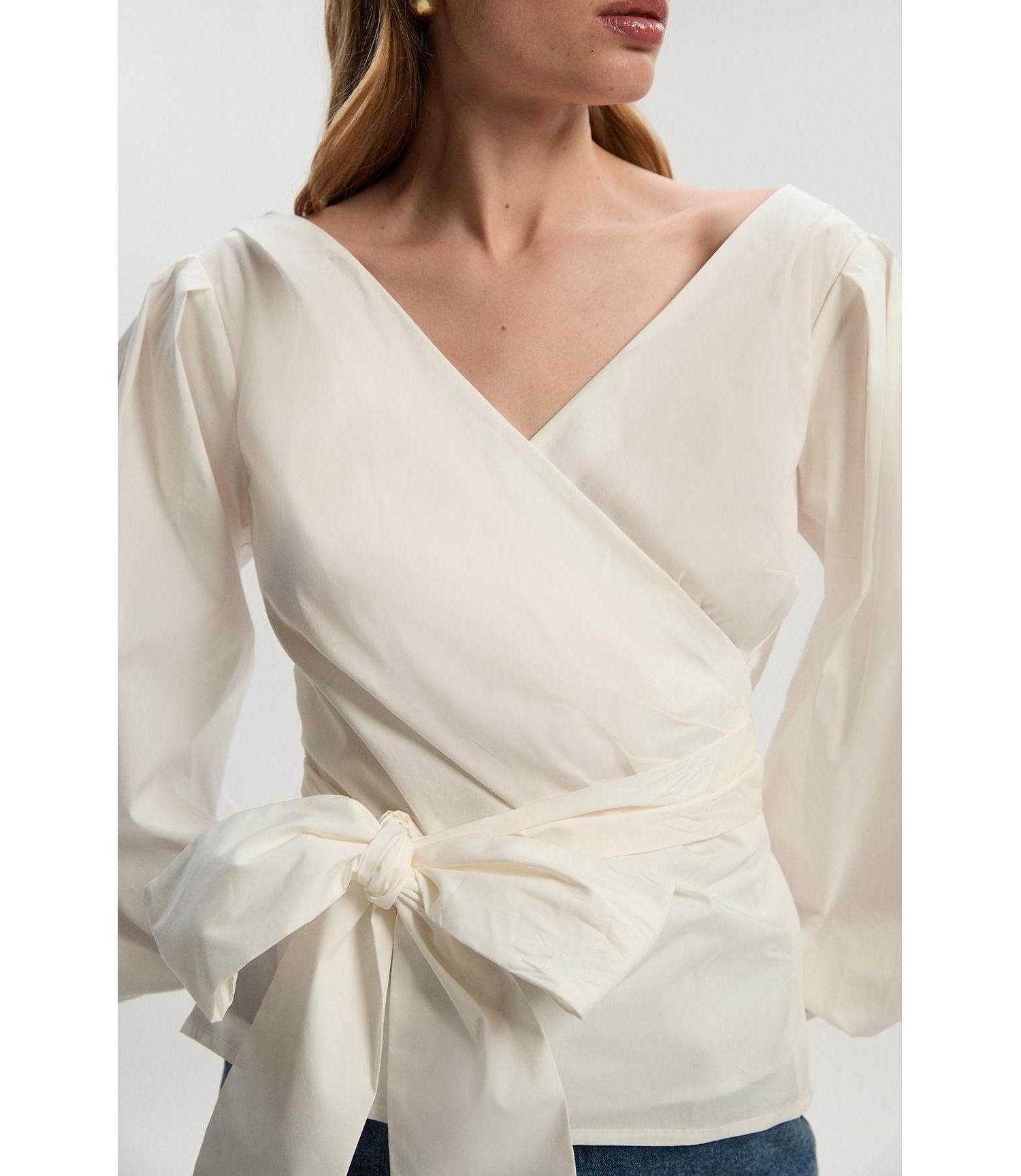 Women's Woven Wrap Detail Blouse