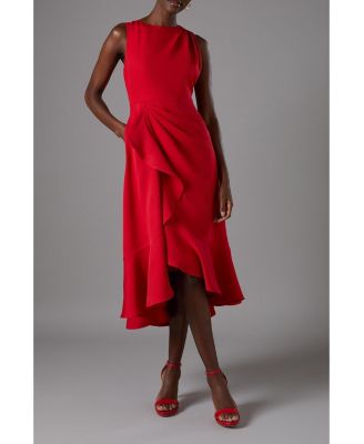 Women's Waterfall Crepe Midi Dress