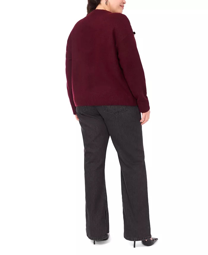 Plus Size Crewneck Paillette Sequin Long-Sleeve Sweater - thumbnail 4