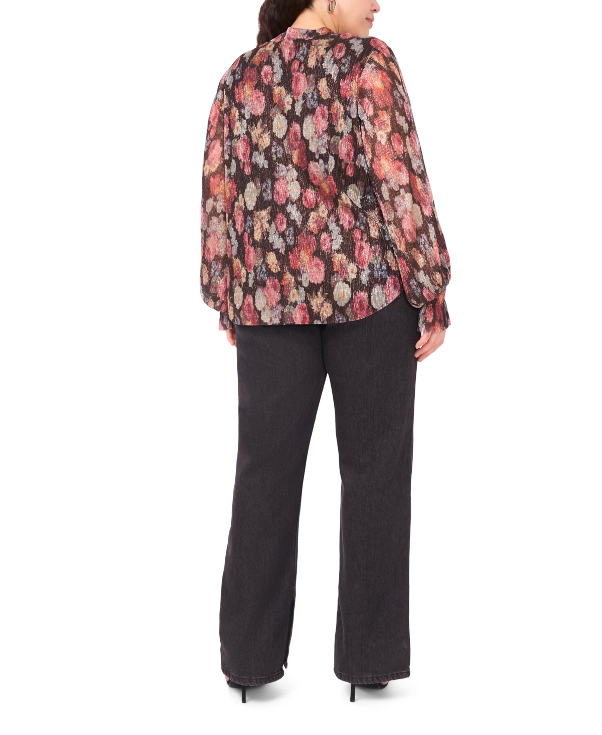 Vince Camuto Plus Long-Sleeve V-Neck Top