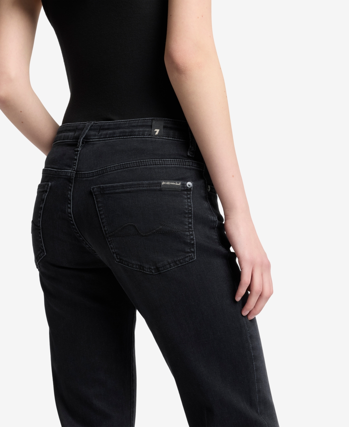 7 For All Mankind Women's Calie Straight Leg Ankle Jeans In Black