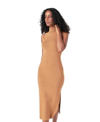 Women's Lurex High Neck Midi Dress