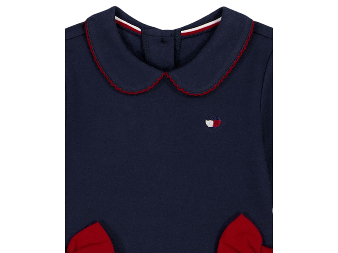 Комплект Tommy Hilfiger Long-Sleeve Dress and Diaper Cover, 2-Piece Set для девочек-малышей, цвет: Тёмно-синий / Красный — фото 3