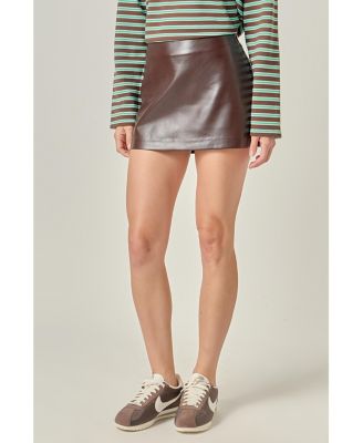 Women's Faux leather skort