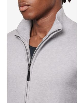 Men's Full Zip Mock Neck Sweater