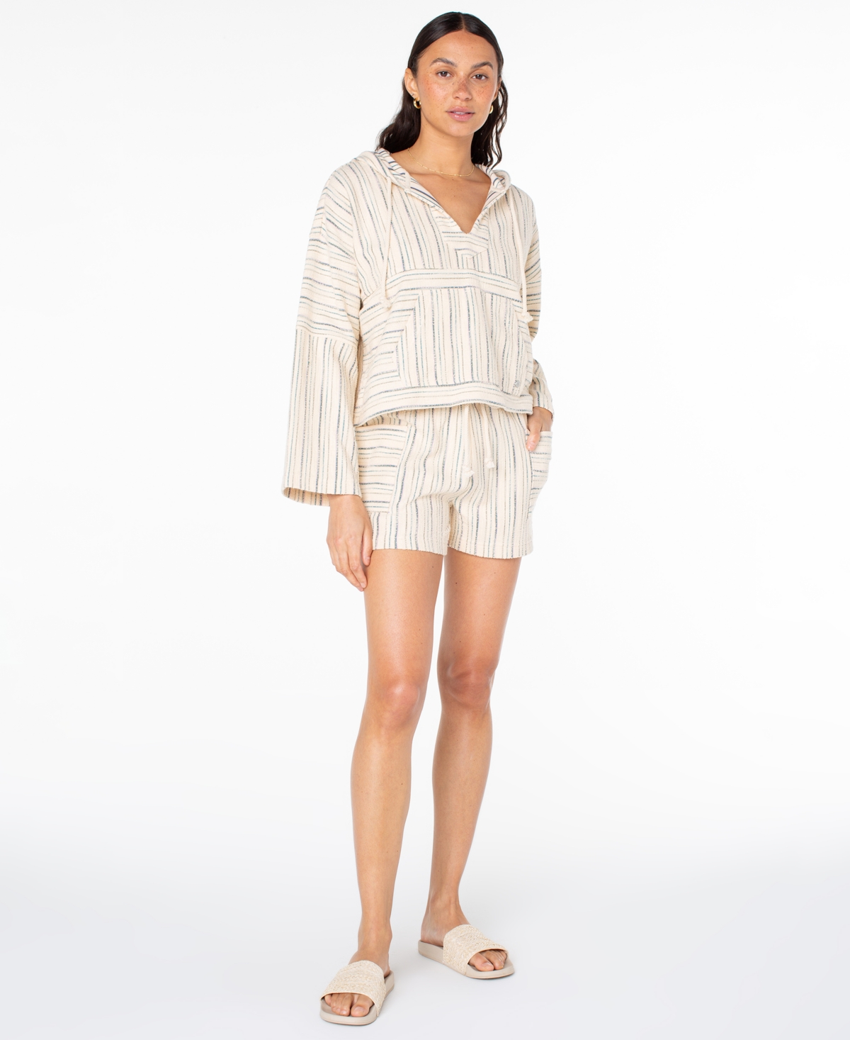 Roxy Women's Rich Coast Slub Stripe Top In Neutral