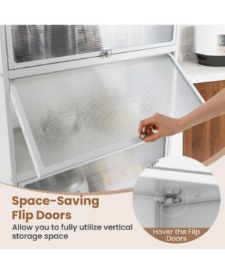 MDF 4-Tier Freestanding Bathroom Storage Cabinet with Door for Small Spaces