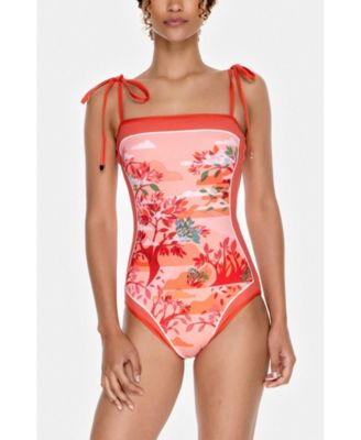 Women's Crossing Red Reversible One-Piece Swimsuit