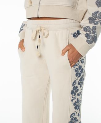 Juniors' Fringing Reefs Graphic Wide-Leg Sweatpants