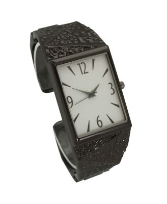 Gunmetal Textured Metallic Bangle Watch