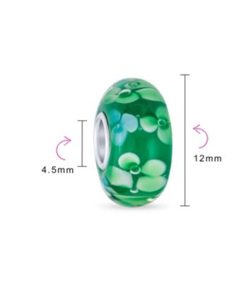 Floral Design Murano Glass Spacer Charm Bead Sterling