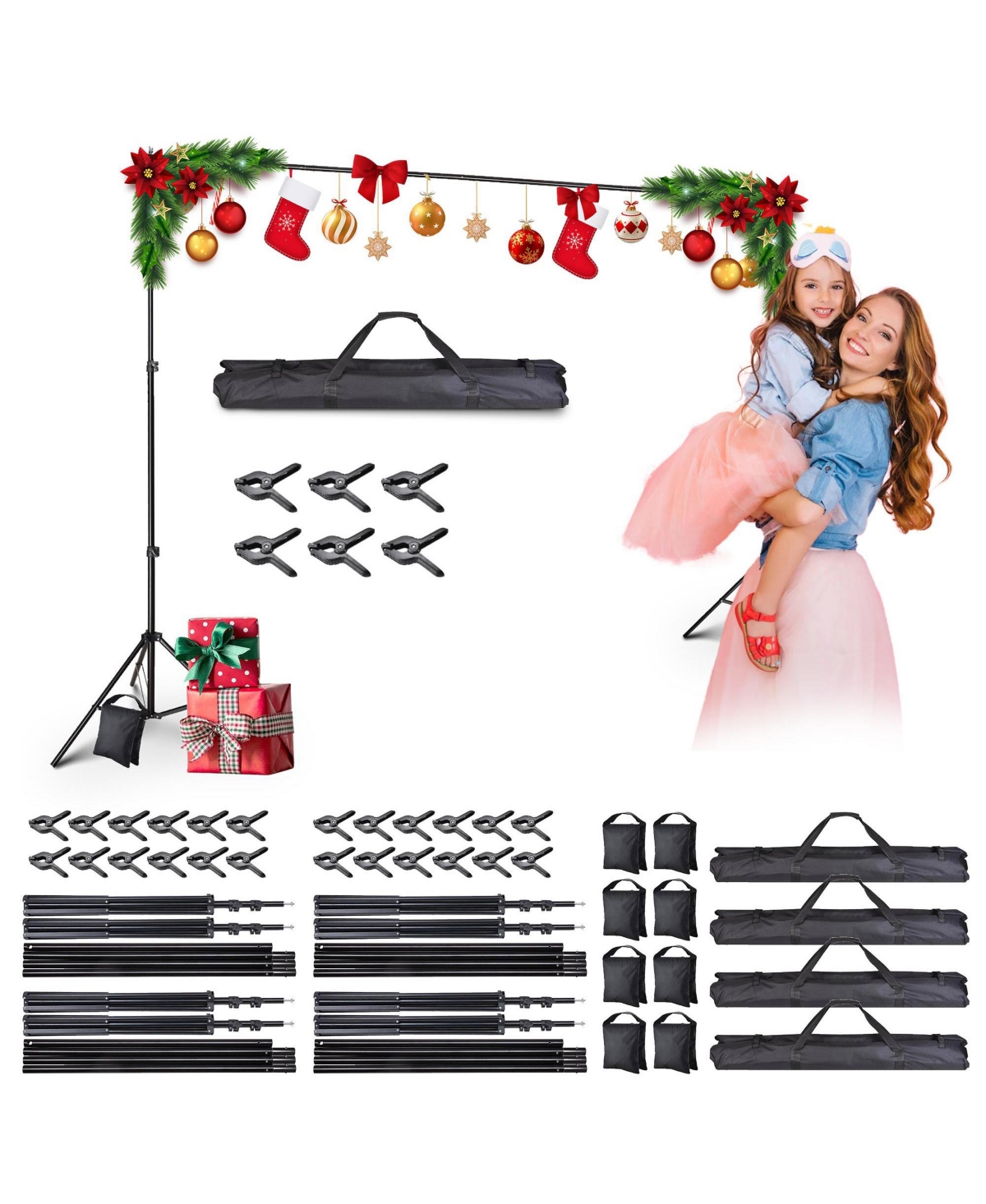 Yescom 5 Sets of 7x10 Ft Backdrop Stand Party Decor Baby Shower Backdrop Support Studio