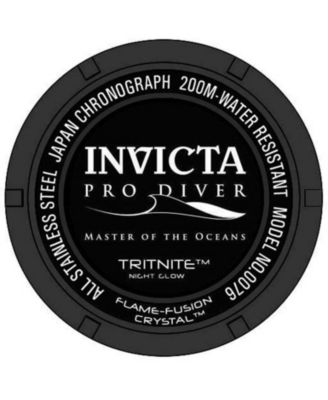 Men's 0076 Pro Diver Quartz Chronograph Black Dial Watch